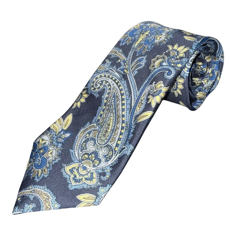 Daniel Cremieux Seven Fold Ltd‎ Edition 82/202 Silk Blend Blue Paisley Tie